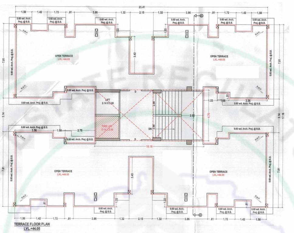  prestige milaar Tower A C Cluster Plan for terrace Floor