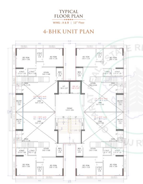  palm excellencia Block A Cluster Plan for 12th Floor