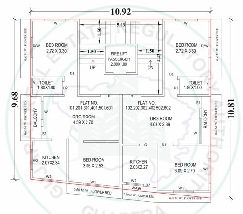  shivshakti-heights Block A Cluster Plan from 1st to 6th Floor