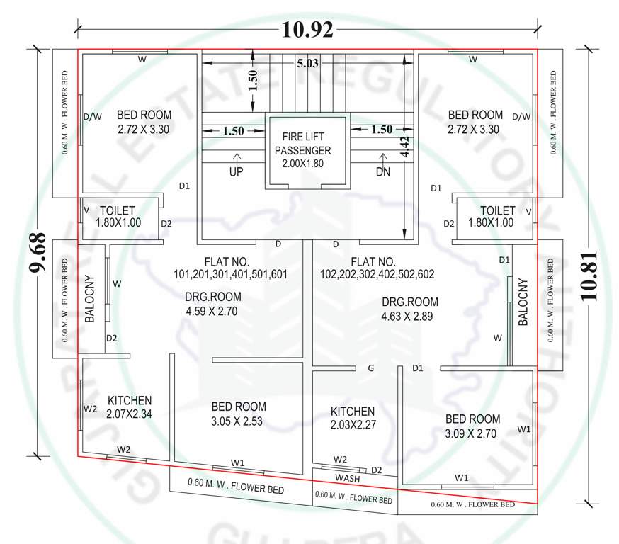  shivshakti heights Block A Cluster Plan from 1st to 6th Floor