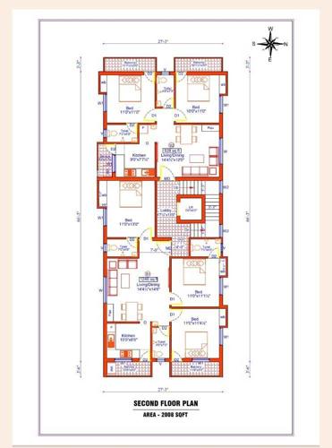  amirtam-flats Amirtam Flats Cluster Plan for 2nd Floor