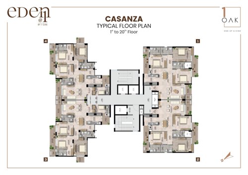  eden-at-1 Tower -01 Cluster Plan from 1st to 20th Floor