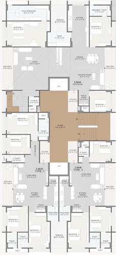  class-apartments Class Apartments Cluster Plan from 1st to 14th Floor