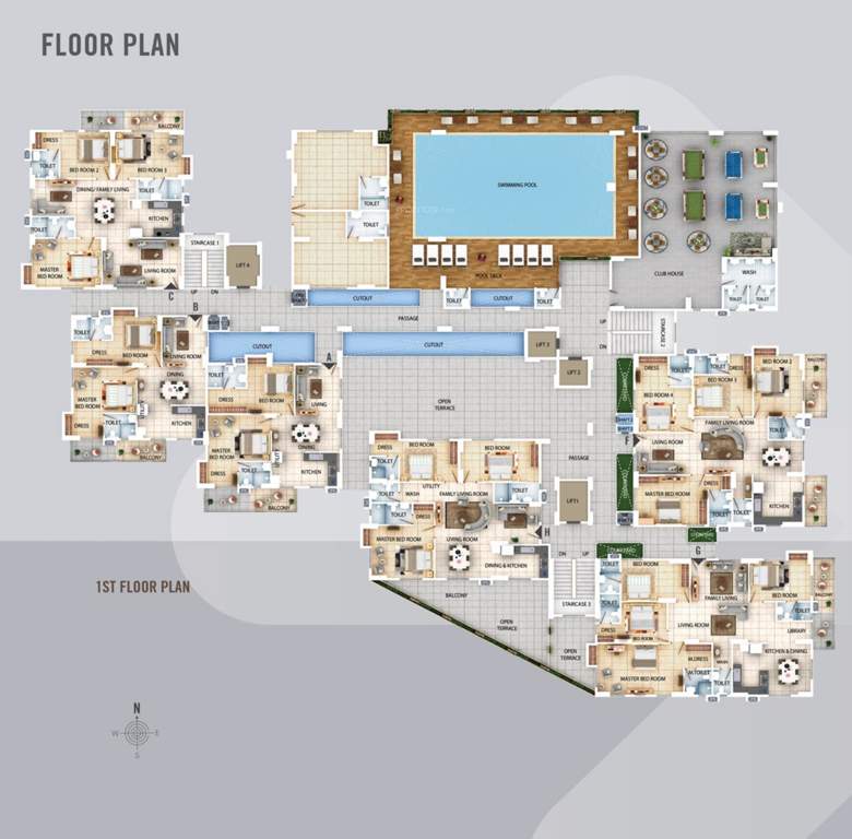  residency Residency Tower 1 Cluster Plan from 1st to 11th Floor