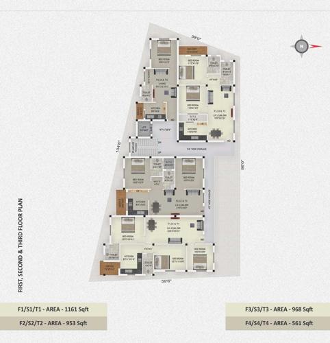  sai-keerthi-flats Sai Keerthi Flats Cluster Plan from 1st to 3rd Floor