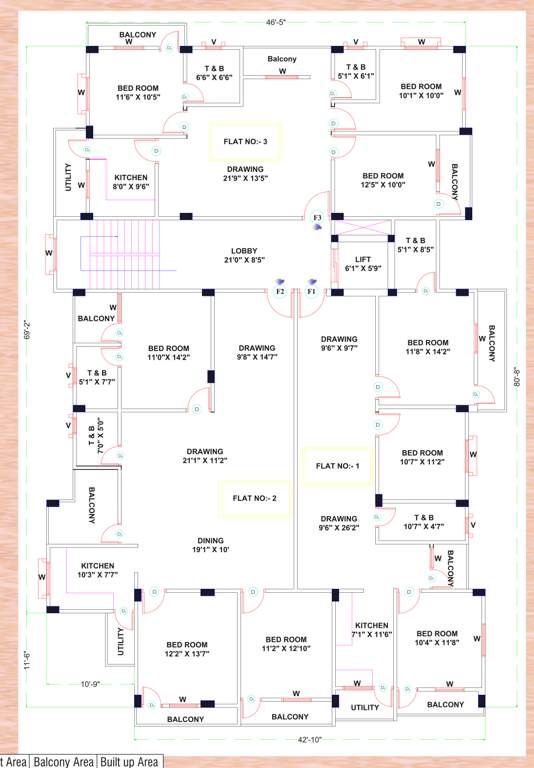  uma chandra heights Uma Chandra Heights Cluster Plan from 1st to 3rd Floor