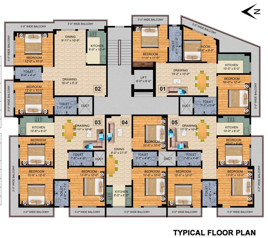  adps palace Adps Palace Cluster Plan for typical Floor