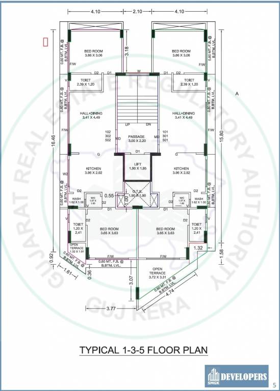  smgk residency A Cluster Plan from 1st to 5th Floor
