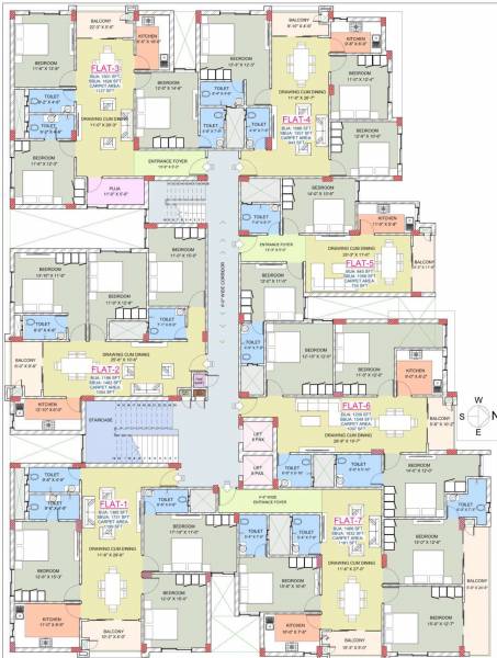  vihar-phase-iv Block B Cluster Plan from 1st to 7th Floor