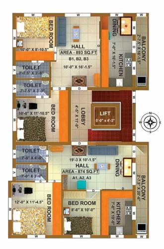  sai-sangamam Sai Sangamam Cluster Plan from 1st to 3rd Floor