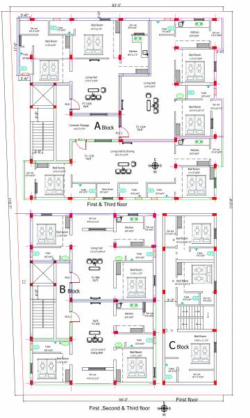  blossom Blossom Cluster Plan from 1st to 3rd Floor