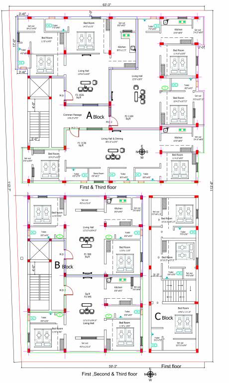  blossom Blossom Cluster Plan from 1st to 3rd Floor