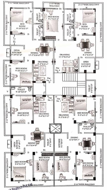 s k tower S K Tower Cluster Plan for 1st Floor