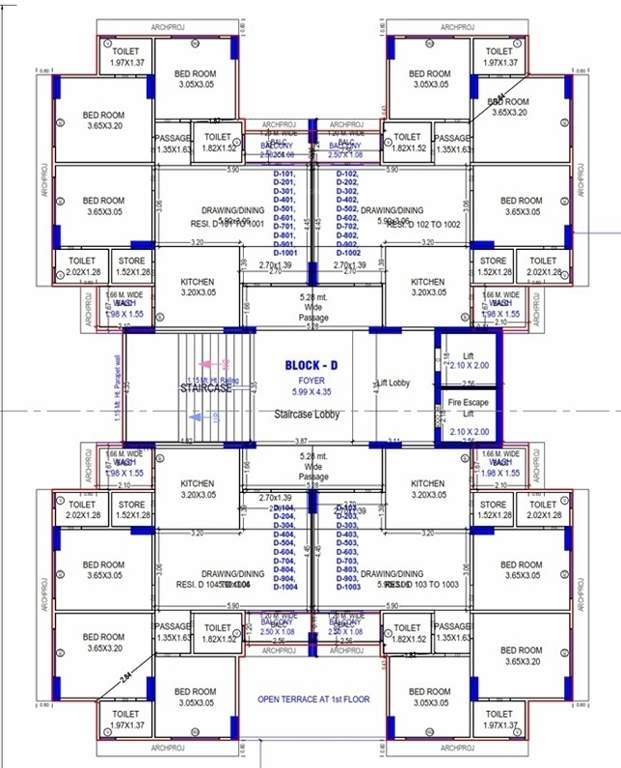 shivalik velenza BLOCK D Cluster Plan from 1st to 10th Floor