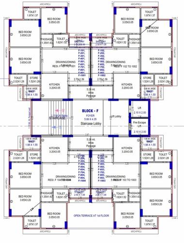 BLOCK F Cluster Plan from 1st to 10th Floor shivalik-velenza BLOCK F Cluster Plan from 1st to 10th Floor