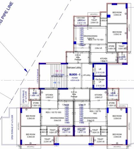 BLOCK I Cluster Plan from 1st to 10th Floor shivalik-velenza BLOCK I Cluster Plan from 1st to 10th Floor
