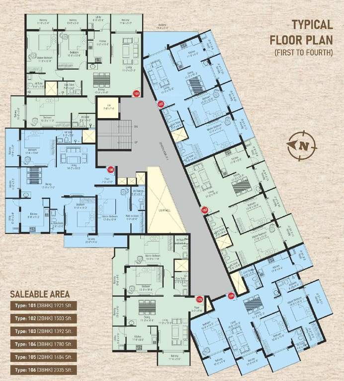 shree durga Shree Durga Cluster Plan from 1st to 4th Floor