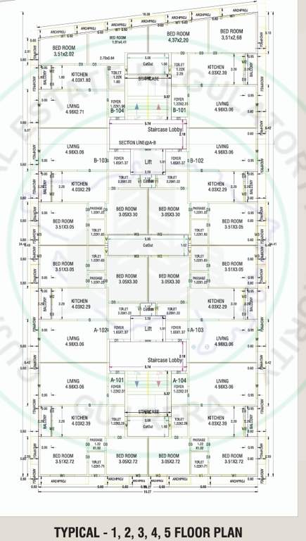  dwarika platinum 15 A Cluster Plan from 1st to 5th Floor