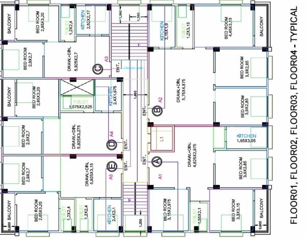  hill-view-apartment A Cluster Plan from 1st to 4th Floor