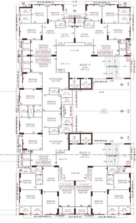  karma elegance D & E Typical Cluster Plan