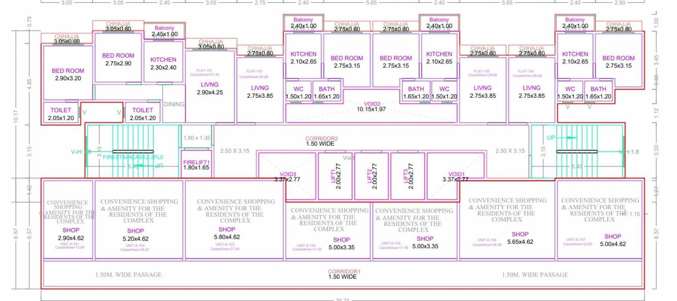  vihang atharva Wing C Cluster Plan 1st Floor