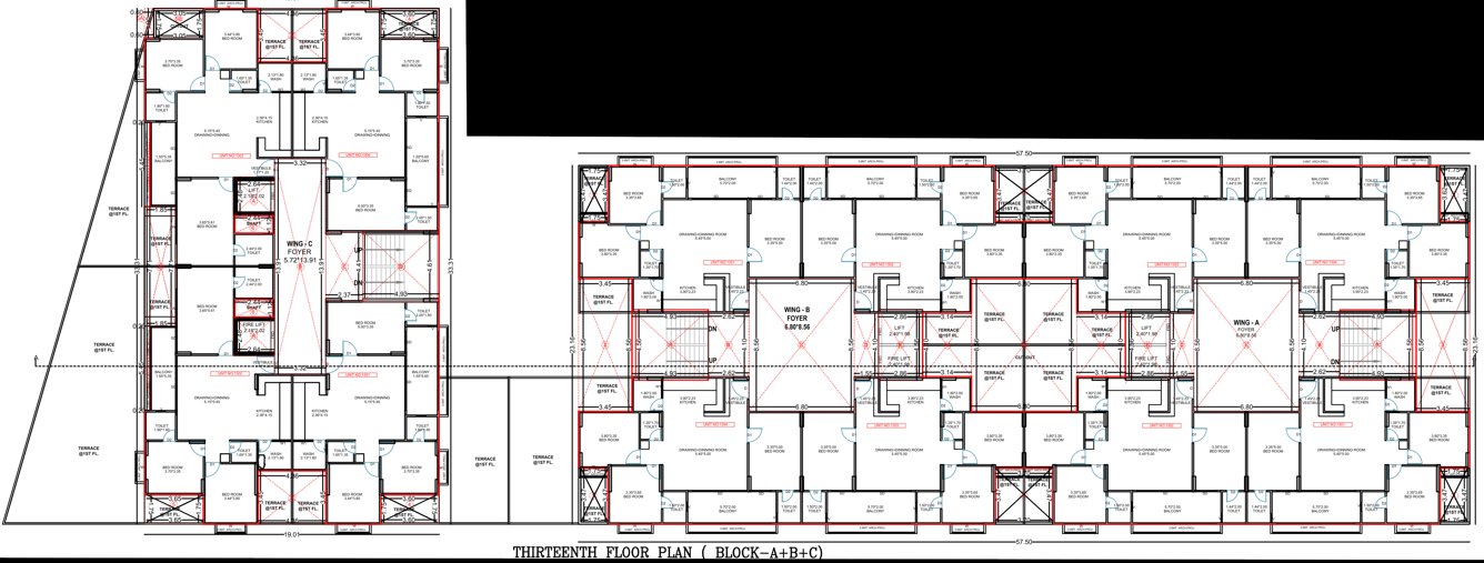  park paradise Tower A B C Cluster Plan for 13th Floor