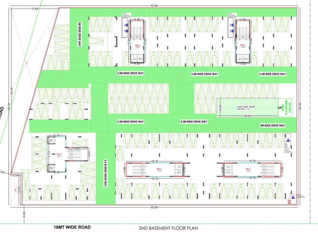  park paradise Tower A Cluster Plan for basement Floor