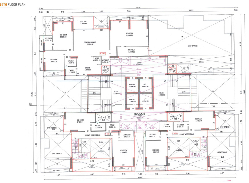  embrace the wind Tower E Cluster Plan for 19th Floor