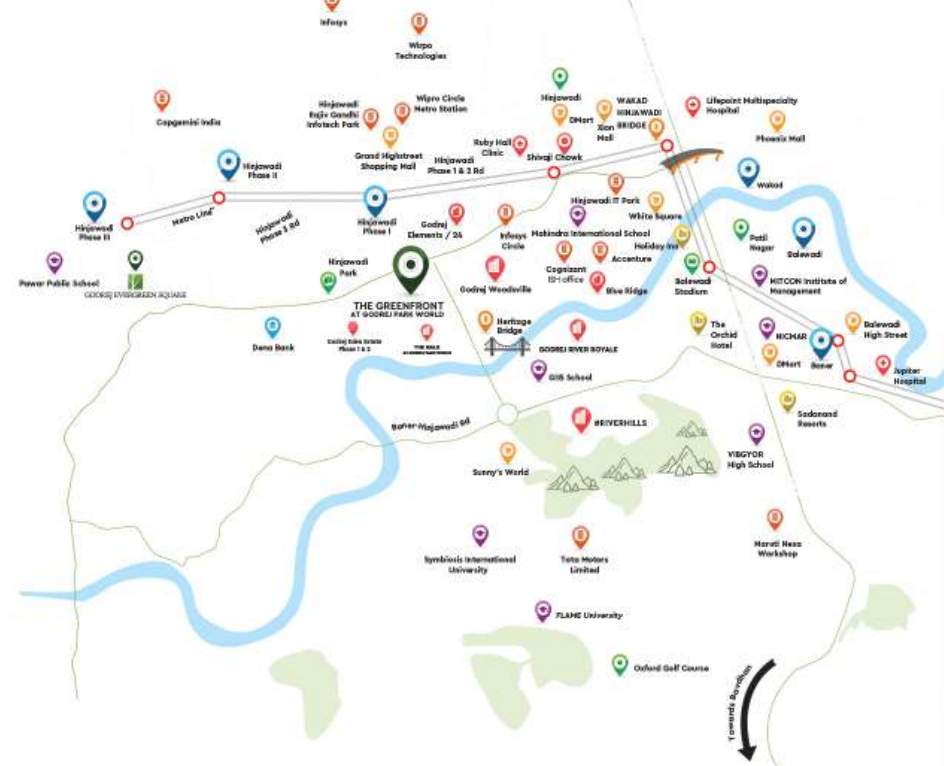  the greenfront at godrej park world Location Plan