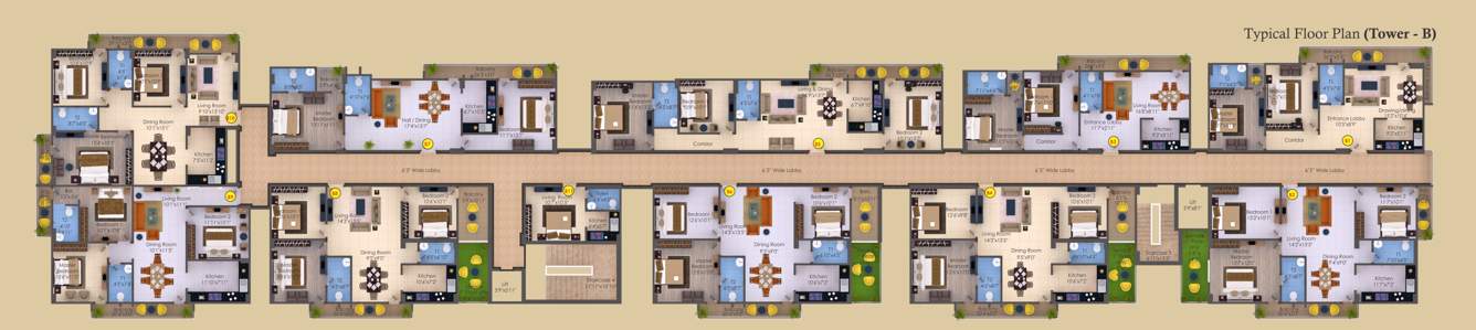  hh shyama enclave HH Shyama Enclave Block B Cluster Plan from 1st to 6th Floor