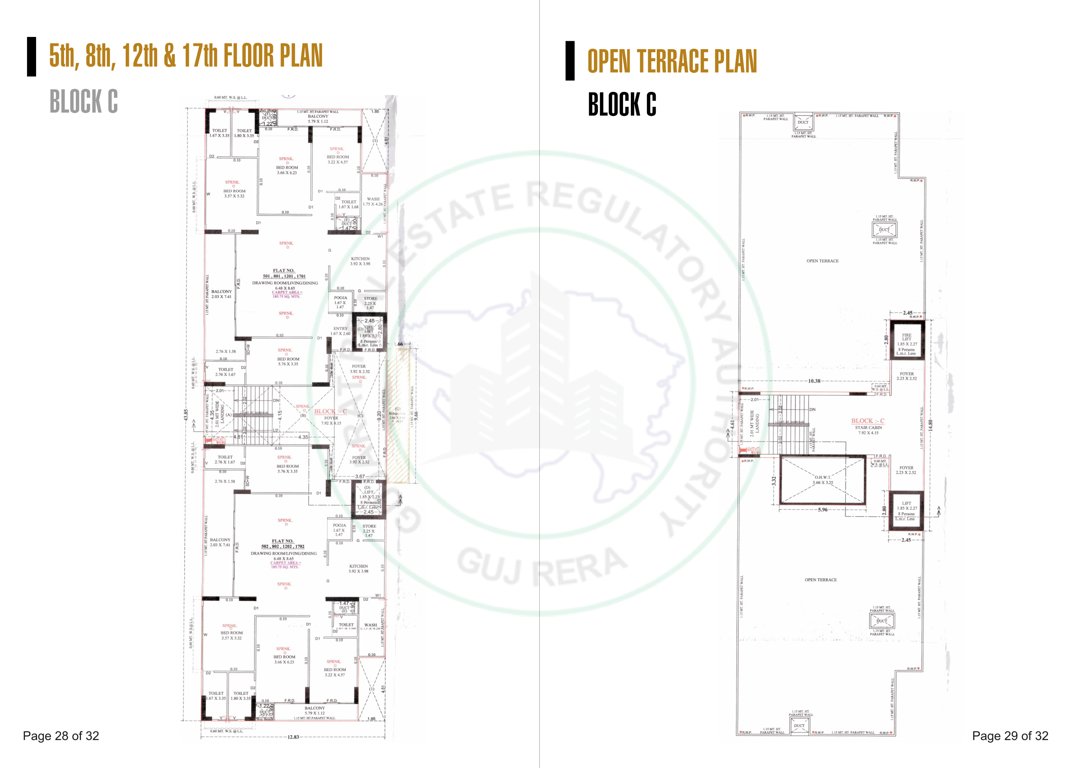  the vatican Block C Cluster Plan terrace 5 8 12 17 FLOOR