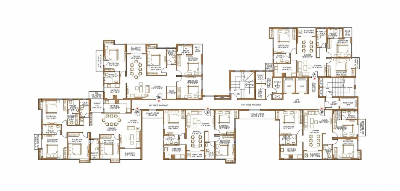 evara Mirania Evara Cluster Plan for 4th Floor