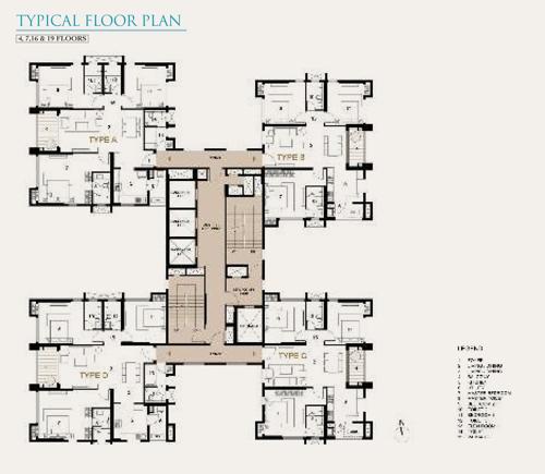  utpalaa-the-condoville Tower 1 To Tower 6 Cluster Plan For 4, 7,16 & 19 Floors