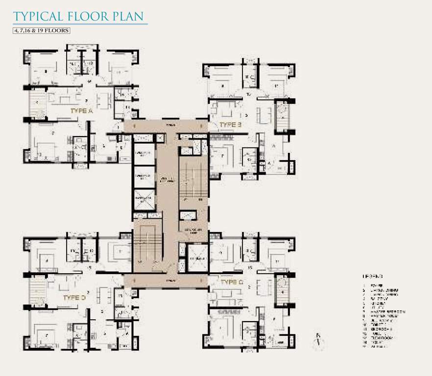  utpalaa the condoville Tower 1 To Tower 6 Cluster Plan For 4, 7,16 & 19 Floors