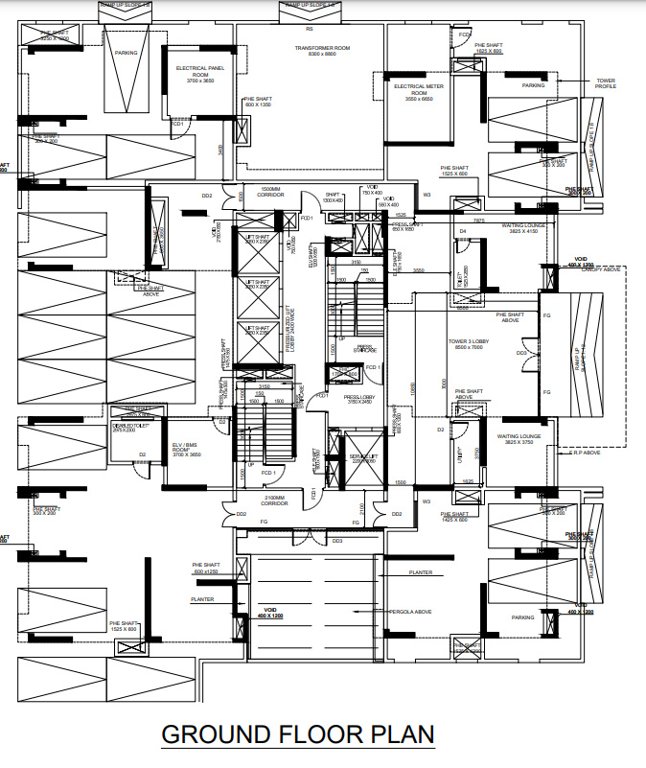 utpalaa the condoville Tower 3 Cluster Plan for ground Floor