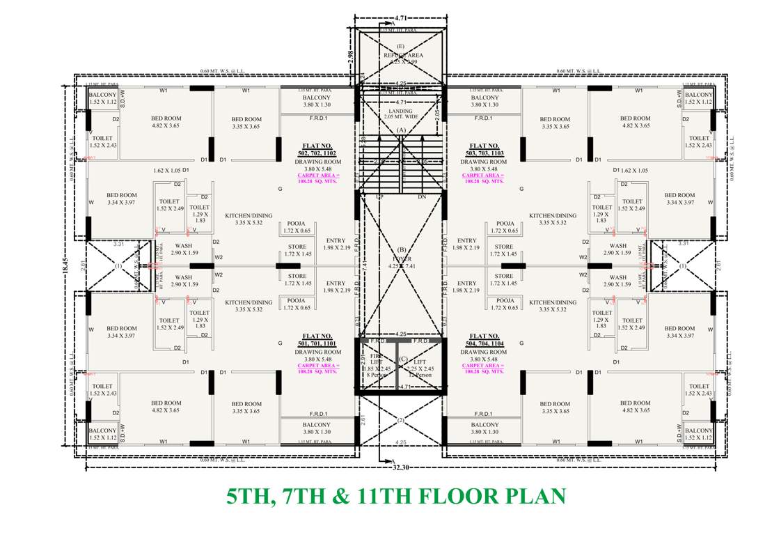  shivansh sparsh Block A Cluster Plan from 5th to 11th Floor