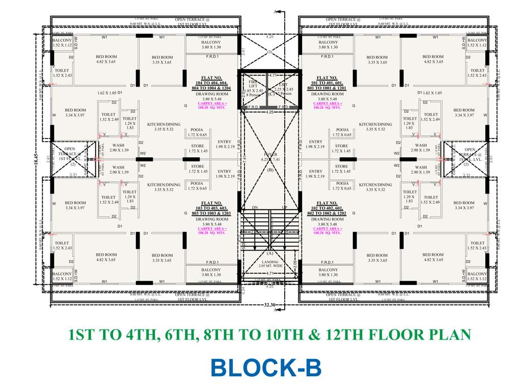  shivansh sparsh Block B Cluster Plan from 1st to 12th Floor