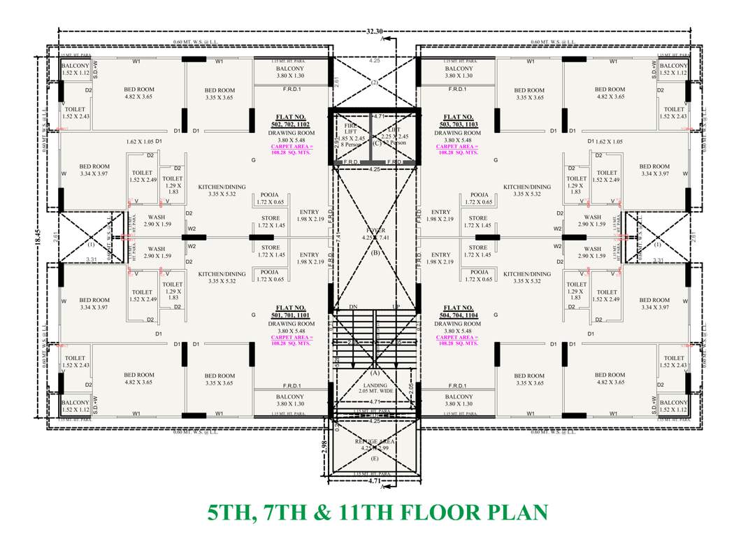  shivansh sparsh Block B Cluster Plan from 5th to 11th Floor