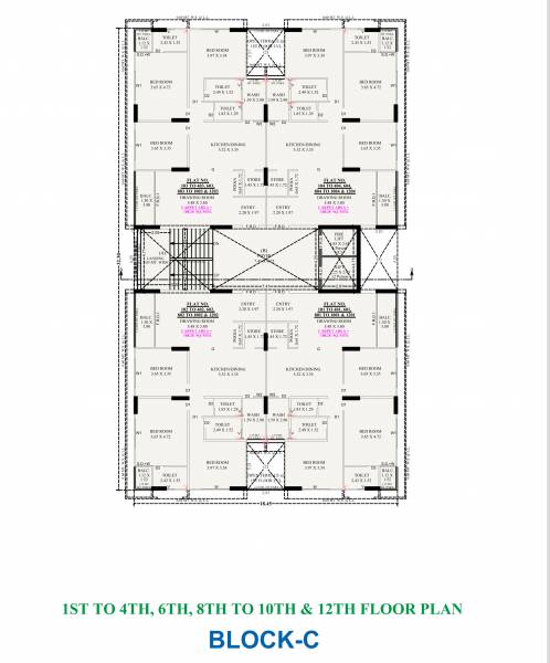  shivansh-sparsh Block C Cluster Plan from 1st to 12th Floor