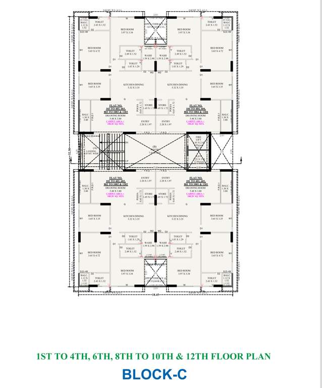  shivansh sparsh Block C Cluster Plan from 1st to 12th Floor