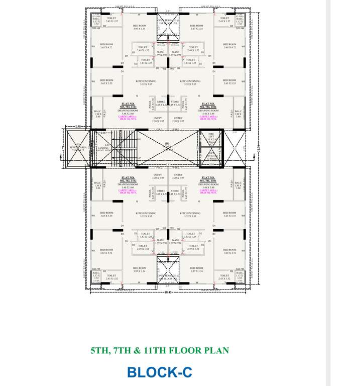  shivansh sparsh Block C Cluster Plan from 5th to 11th Floor