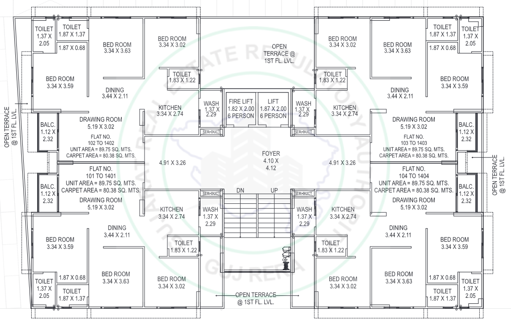  sky Samarth Sky A Cluster Plan from 1st to 14th Floor