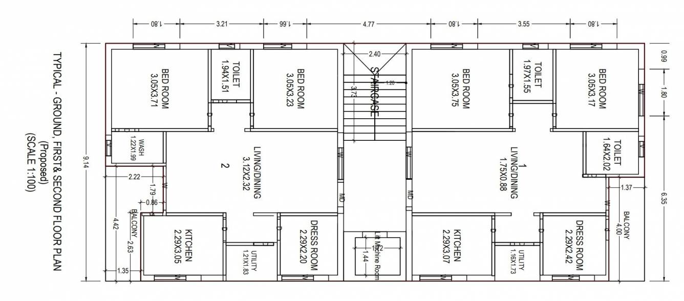  sun nest Cluster Plan from 1st to 4th Floor
