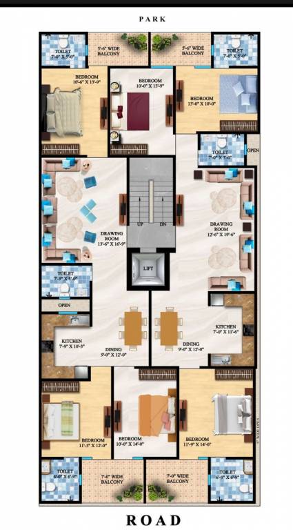 luxury homz Cluster Plan for 3rd Floor