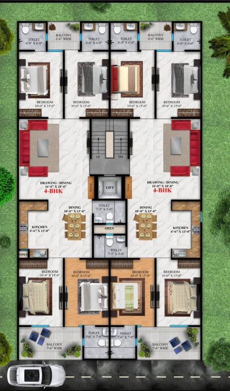 luxury homz Cluster Plan from 1st to 3rd Floor