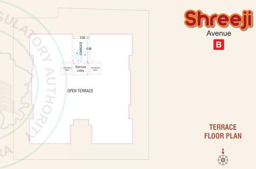 Shreeji Avenue B Cluster Plan for terrace Floor avenue-b Shreeji Avenue B Cluster Plan for terrace Floor