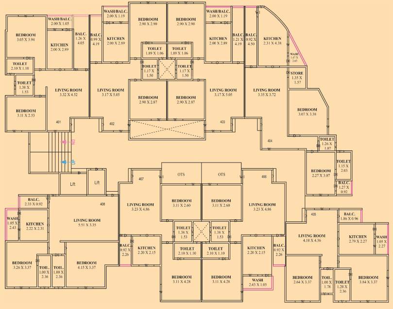  divine city center A 1 Cluster Plan for 4th Floor