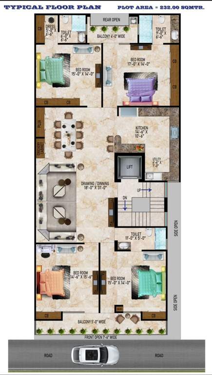  ultra luxury flors Cluster Plan from 1st to 4th Floor