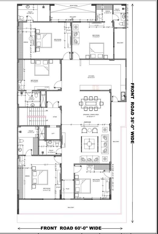  ultra luxury flors Cluster Plan from 1st to 4th Floor