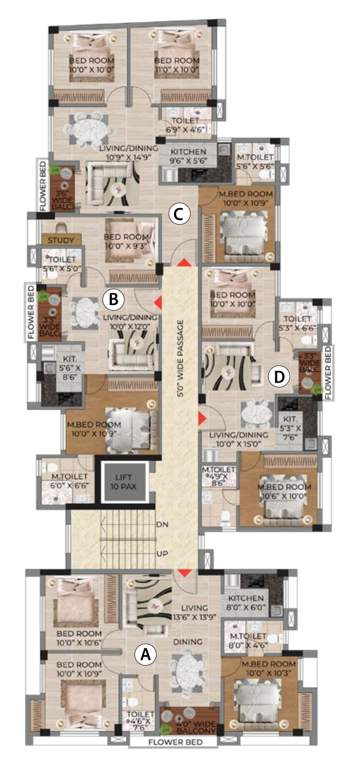  mirage tower Tower A Cluster Plan